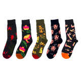 Dark Flower Animal Socks