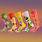 Elegant Bright Floral Socks 5-Pack