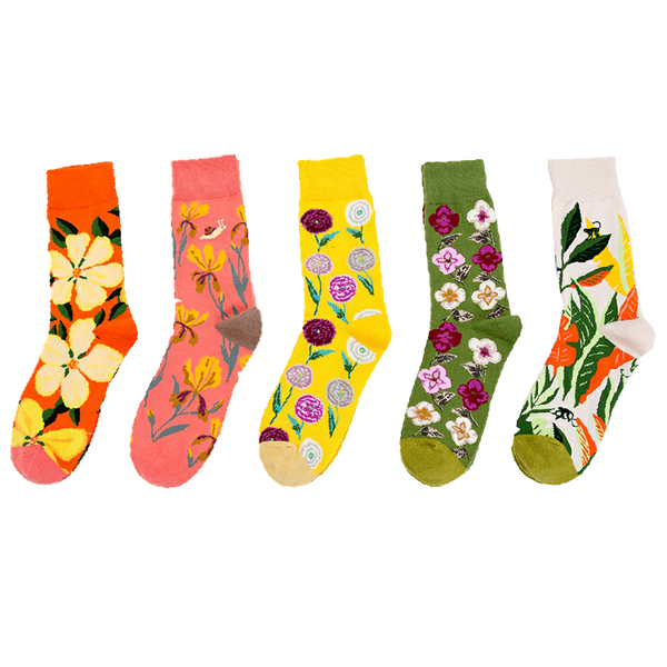 Elegant Bright Floral Socks 5-Pack – JSSK SOCKS