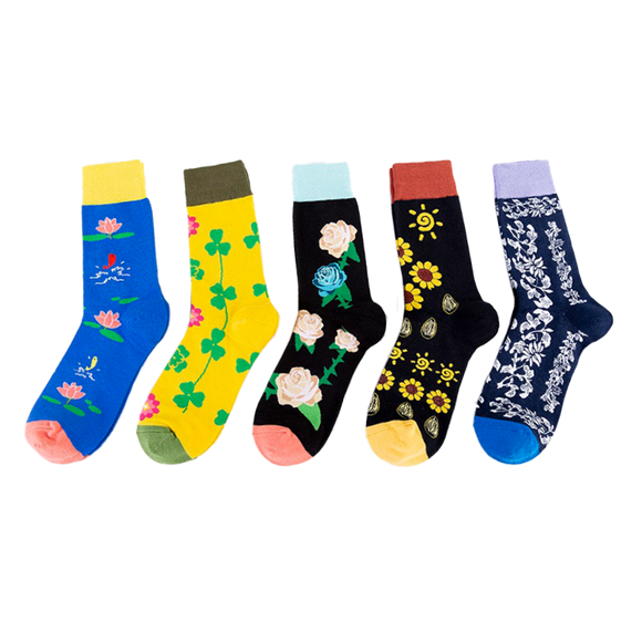JSSK Colored Flowers Socks
