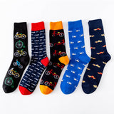 Plus-size bicycle pattern casual fashion men's socks