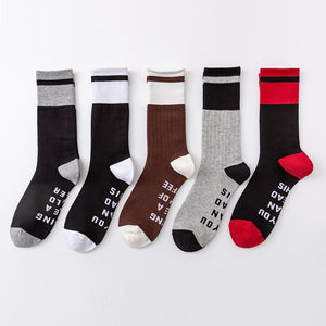 Colourful & Popular Personalized Slogan Casual Sports Cotton Socks
