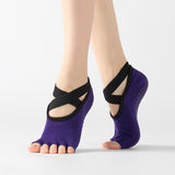HJ Non-Slip Open Toe Bandage Yoga Socks