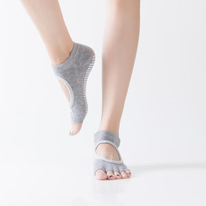HJ Non-Slip Open Toe Backless Dispensing Yoga Socks