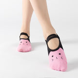 HJ Kitten Lace Up Non-Slip Socks Yoga Socks