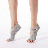 HJ Non-Slip Open toe Cross Tie Snowflake Dispensing Yoga Socks