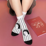 Black and White Avatar Female Socks