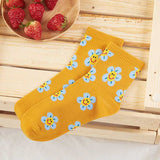 Sweet sunflower smiley face matching color tube stockings