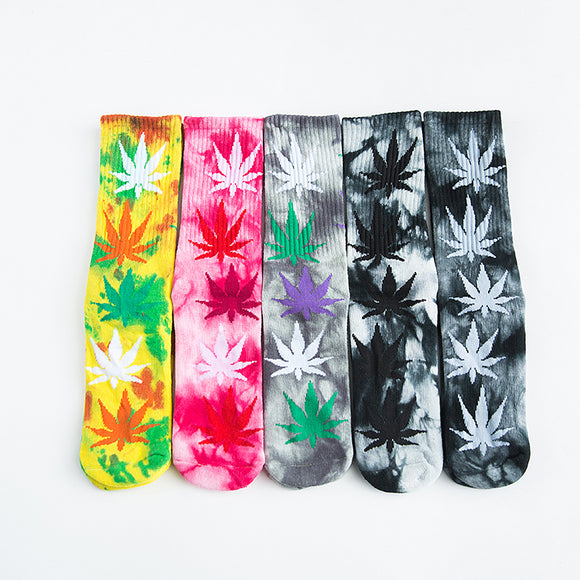 JSD Tie-Dye Maple leaf Unisex Socks