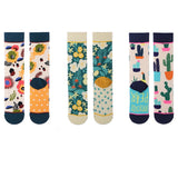 Flowers and Cactus Tube Lady Socks
