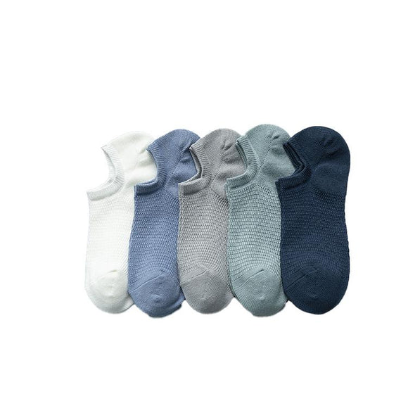 Solid Color Men's Low Socks
