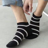 Men's Solid Color Striped Low Socks