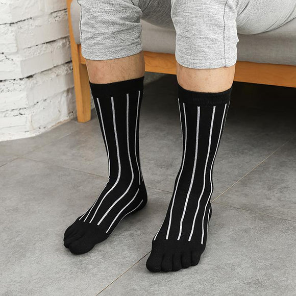 Men's Black Gentleman Toe Socks