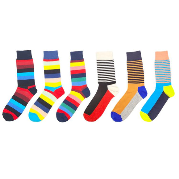 Color Stripe Stitching Socks
