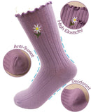 Solid Color Flower Socks