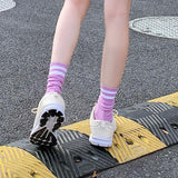 Double Stripes Solid Color Socks