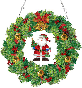 Glow Christmas DIY Diamond Painting-Santa wreaths